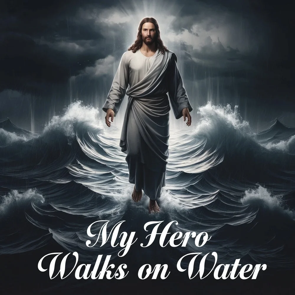 Jesus Walks On Water In A Glass Front Frame 8x10 Picture AI wall art